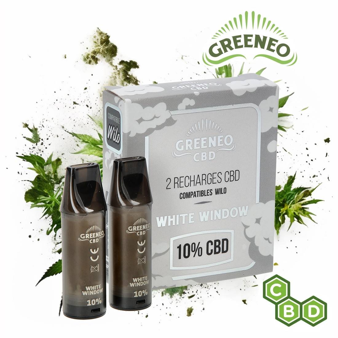 RECHARGES CBD POUR GREENEO X WILO WHITE WINDOW PAR 2